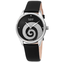 Burgi Quartz Diamond Black Dial Ladies Watch BUR201SSBK