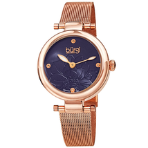 Burgi Quartz Diamond Blue Dial Ladies Watch BUR260RGBU