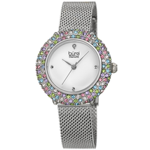 Burgi Quartz Diamond Silver Dial Ladies Watch BUR258SS