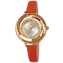 Burgi Quartz Diamond Silver Dial Ladies Watch BUR261OR