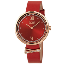 Burgi Quartz Red Dial Ladies Watch BUR264RD