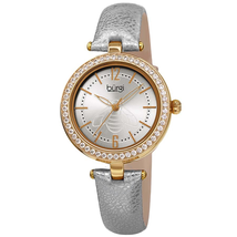 Burgi Crystal Silver Dial Ladies Watch BUR235YG