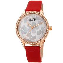 Burgi White Mother of Pearl Dial Ladies Watch BUR203RDR