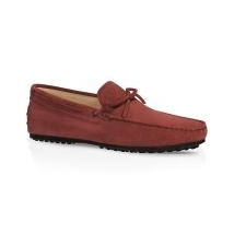 Tod's Men's Dark Terracotta Nubuck Leather Moccasins XXM0LR00051RE0G834