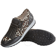 Tod's Womens Knotted Fringed Sneakers in Black/White XXW0YO0P250FAC0002