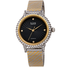 Burgi Quartz Diamond Black Dial Ladies Watch BUR250TTG