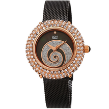 Burgi Quartz Diamond Black Dial Ladies Watch BUR259BK