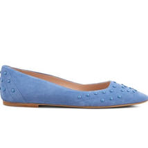 Tod's Ladies Blue Ballerina in Suede XXW19B0AB10HR0U220