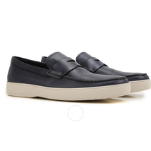 Tod's Men's  Brushed Leather Loafers in Light Blue Ink XXM22A00010D9CU817