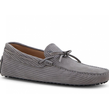 Tod's Men's Gray Gommino Driving Shoes In Nubuck XXM0GW05470JL1B414
