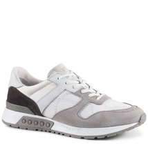 Tod's Men's  Nubuck Sneakers in White/Fog/Dark Ash XXM15A0T010G5A43FR