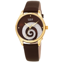 Burgi Quartz Diamond Brown Dial Ladies Watch BUR201BR