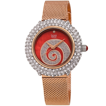 Burgi Quartz Diamond Red Dial Ladies Watch BUR259RGR