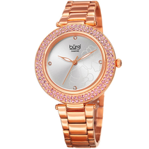 Burgi Quartz Diamond Silver Dial Ladies Watch BUR179RG