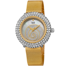 Burgi Quartz Diamond White Dial Ladies Watch BUR259YGS