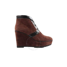 Tod's Womens Ankle Suede Boots in Cigar/ Black XXW0QF0F6502UK654Z