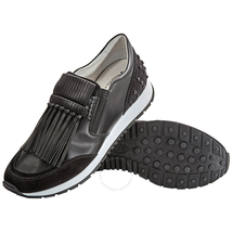 Tod's Womens Knotted Fringed Sneakers in Black XXW0YO0P250CNFB999