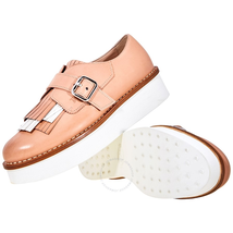 Tod's Womens Slip-On Leather Shoes in Cheek/ Marble White XXW27A0S930EGA0ZSR