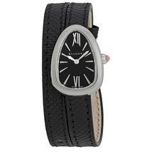 Bvlgari Serpenti Black Dial Ladies Double Wrap Leather Watch 102782