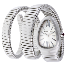 Bvlgari Serpenti Tubogas Silver Opaline Dial Ladies Watch 101911