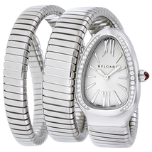 Bvlgari Serpenti Tubogas Silver Opaline Dial Quartz Ladies Watch 101910