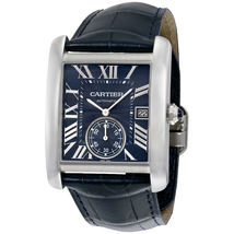 Cartier Tank MC Blue Dial Stainless Steel Men's Watch WSTA0010
