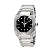Bvlgari Octo Solotempo Black Dial Stainless Steel Men's Watch 102104