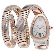 Bvlgari Serpenti Tubogas Silver Opaline Dial Quartz Ladies Watch 102236