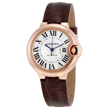 Cartier Balloon Bleu Silvered 18kt Pink Gold Opaline Flinque Dial Ladies Watch W6920097