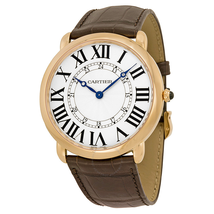 Cartier Ronde Louis  Silvered Flinque Dial Men's Watch W6801004