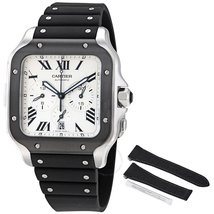 Cartier Santos XL Chronograph Automatic Silver Dial Men's Watch WSSA0017