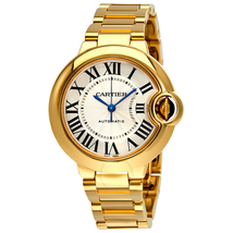 Cartier Ballon Bleu de  18k Yellow Gold Silvered Opaline Dial Ladies Watch WGBB0005