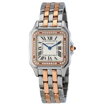 Cartier Panthere Silver Dial Ladies Steel and 18kt Pink Gold Medium Watch W3PN0007