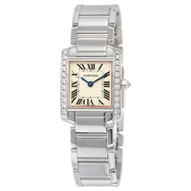 Cartier Tank Francaise 18kt White Gold Diamond Ladies Watch WE1002S3
