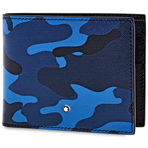 Montblanc Sartorial 6 cc Wallet- Camouflage Blue 118674