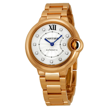 Cartier Ballon Bleu Silver Dial 18kt Rose Gold Automatic Ladies Watch WE902039