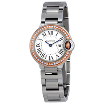 Cartier Ballon Bleu Silver Dial Stainless Steel Ladies Watch WE902079