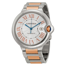 Cartier Ballon Bleu De  Silver Dial Stainless Steel and 18kt Pink Gold Watch W6920095