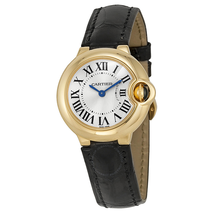 Cartier Ballon Bleu Silver Dial 18kt Yellow Gold Case Ladies Watch W6900156