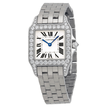 Cartier Santos Demoiselle 18kt White Gold Diamond Large Ladies Watch WF9004Y8