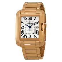 Cartier Tank Anglaise Silver Dial 18kt Rose Gold Ladies Watch W5310003