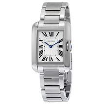 Cartier Tank Anglaise Silver Dial Stainless Steel Ladies Watch W5310044