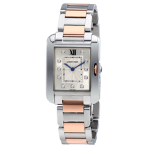 Cartier Tank Anglaise Silver Dial Stainless Steel Ladies Watch WT100032