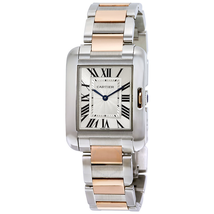Cartier Tank Anglaise Silvered Flinque Dial Ladies Watch W5310043