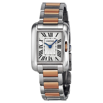 Cartier Tank Anglaise Small Silver Dial Rose Gold and Stainless Steel Ladies Watch W5310036