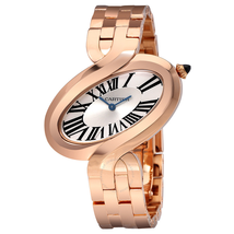 Cartier Delices De  Silver Dial Rose Gold Ladies Watch W8100006
