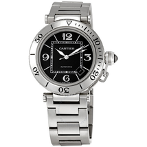 Cartier Pasha Seatimer Automatic Black Dial Steel Men's Watch W31077M7