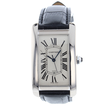Cartier Tank Americaine Automatic Silver Dial 18 kt White Gold Men's Watch W2603256