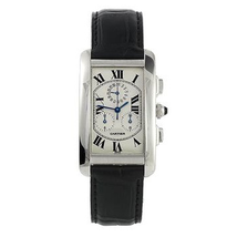 Cartier Tank Americaine Silver Dial 18kt White Gold Men's Watch W2603356