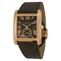 Cartier Tank MC Mechanical Brown Dial Brown Leather Strap Men's Watch W5330002